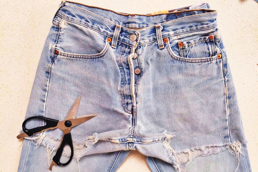 Cut Your Jeans Using Existing Shorts As a Template