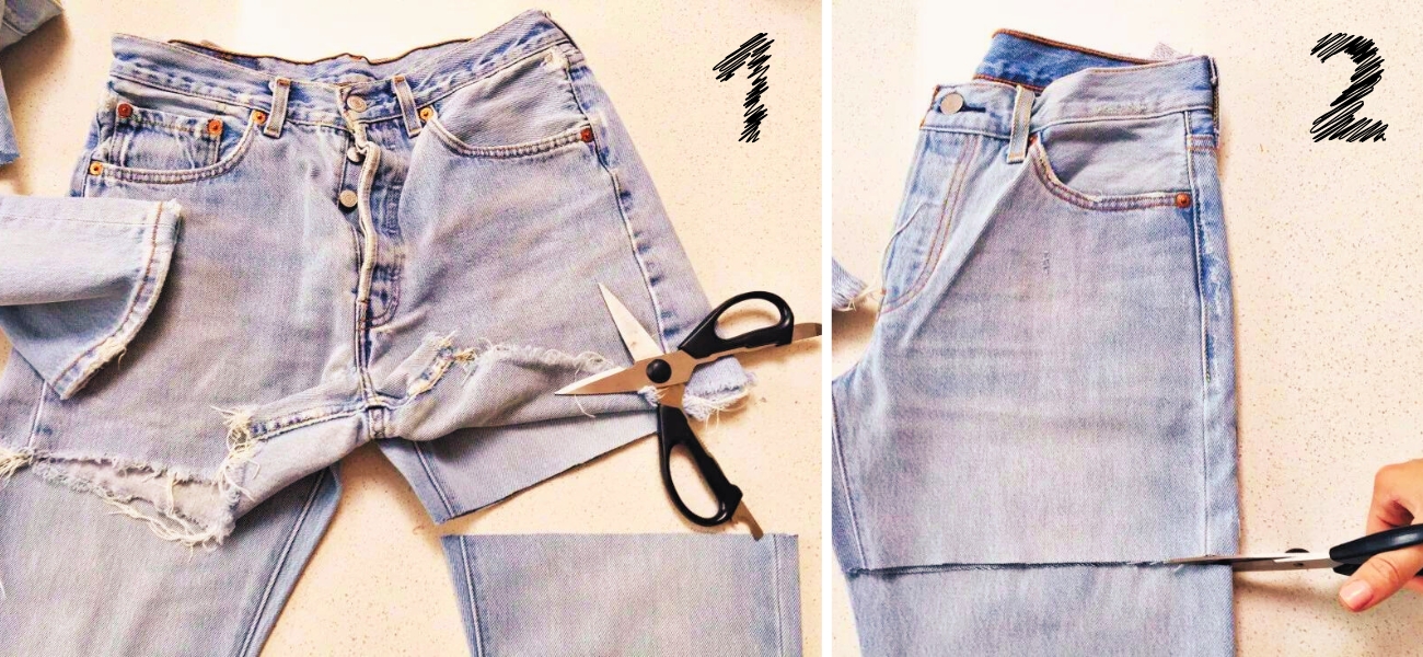 Fold Your Jeans in Half and Cut The Other Leg Equally